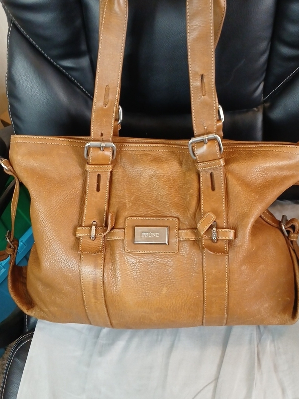 Prune Tan Leather Tote Bag...Super Soft!